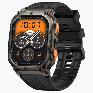 Kospet Tank M3 Ultra smartwatch resistente preto com bracelete de silicone e GPS